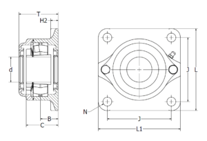 Extreme Bearing EXF Lagergehäuse Skizze