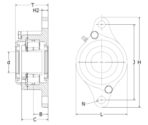 Extreme Bearing EXW Lagergehäuse Skizze