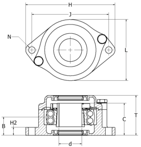 Extreme Bearing EXR Lagergehäuse Skizze