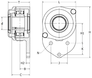 Extreme Bearing EXL Lagergehäuse Skizze
